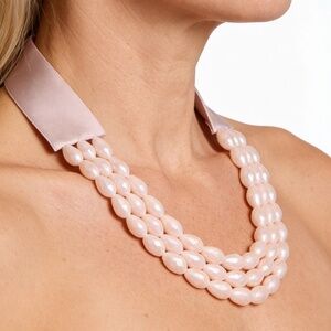 3 Row Faceted T-Drop Bead Necklace